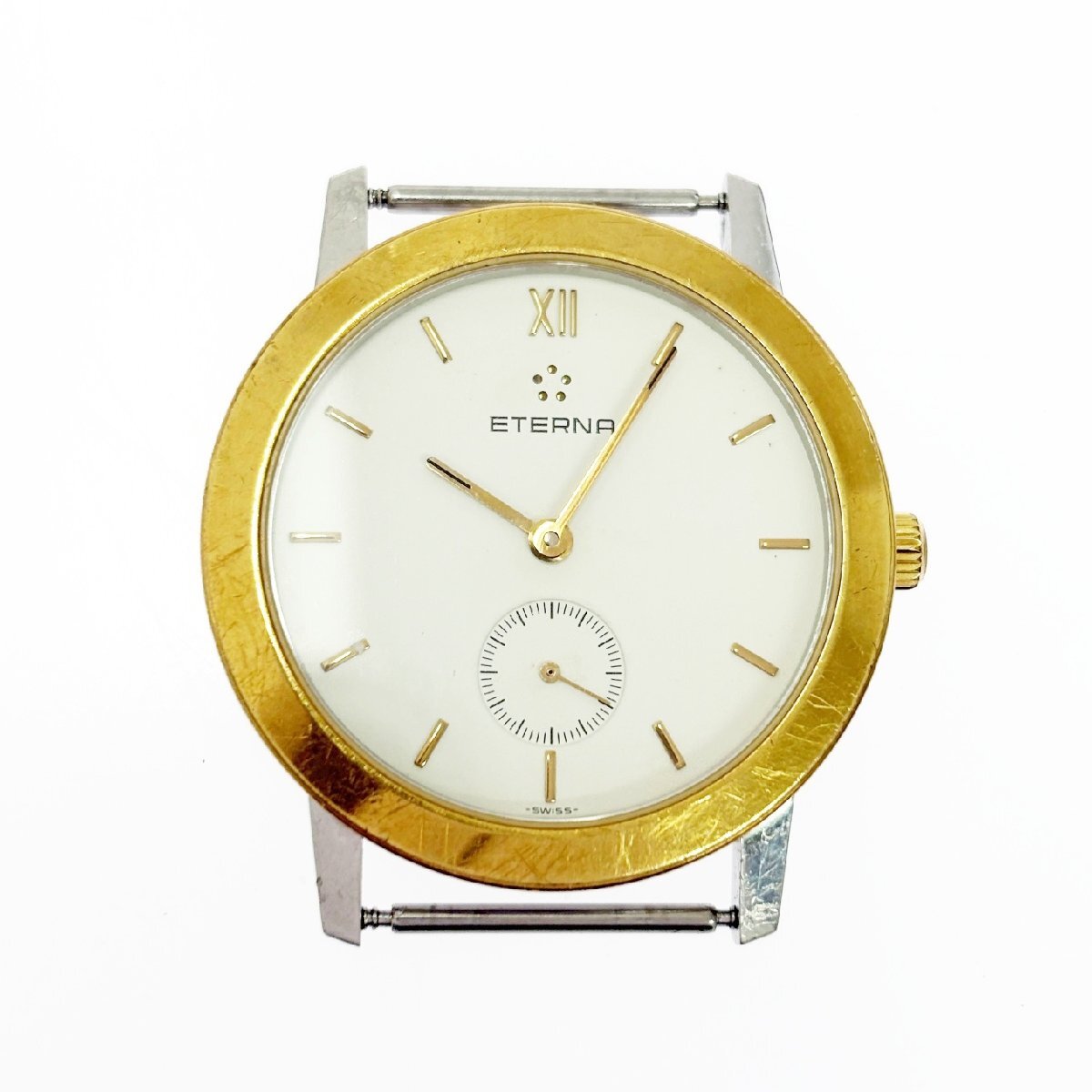 【1円スタート】ETERNA エテルナ 3300.47 スモセコ 裏スケ SS ホワイト系文字盤 手巻き ボーイズ腕時計 ジャンク 581728拍卖
