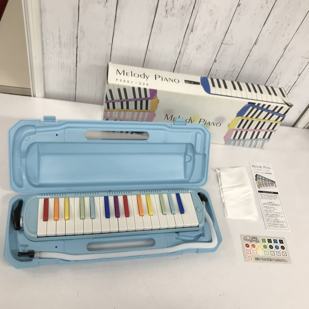 MELIDY PIANO メロディピアノ ピアニカ 鍵盤ハーモニカ 小学校 小学生 楽器 音楽 授業 P3001-32K 青 ブルー 水色 中古拍卖