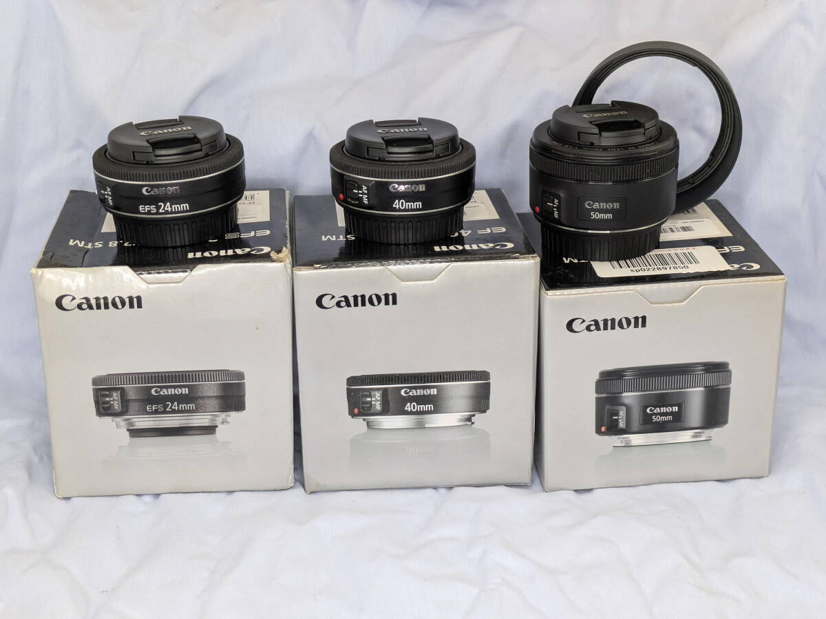 キヤノンEF EF-S単焦点レンズ三本拍卖