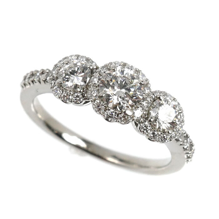 STAR JEWELRY スタージュエリー Pt950プラチナ リング・指輪 1PR0416 ダイヤモンド0.274ct/0.43ct 7号 4.2g レディース 中古 美品拍卖