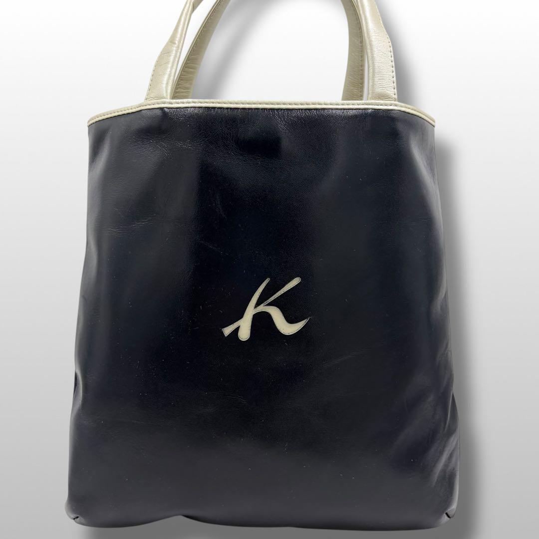美品 kitamura キタムラ トートバッグ ハンドバッグ レザー ネイビー拍卖