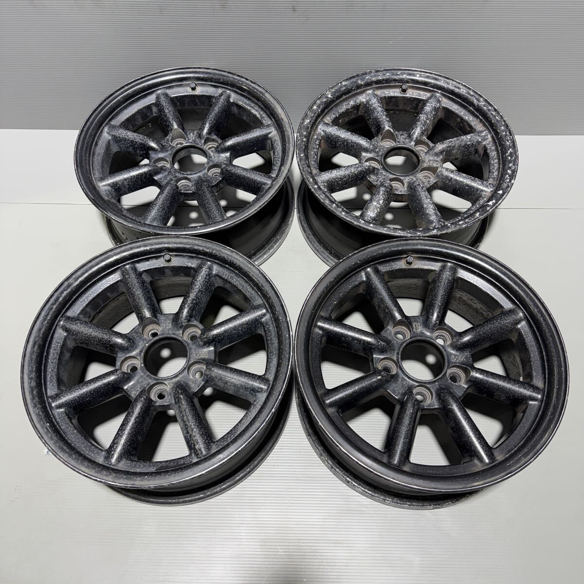ワタナベ風 15インチ 6.5J PCD:114.3-5穴 オフセット:+18 当時物 旧車 8スポーク 4本セット拍卖