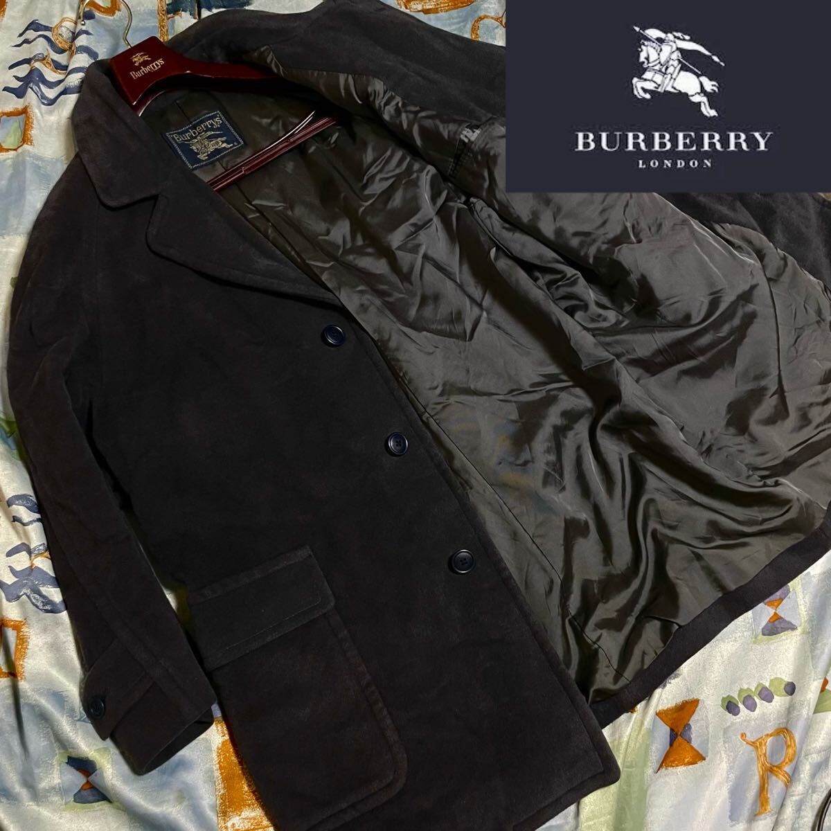 贅沢アンゴラ70%使用!!!●BURBERRY LONDON●定価25万●チェスターコート バーバリー コート 極艶 スタイリッシュ抜群!!! 別格級!!!拍卖