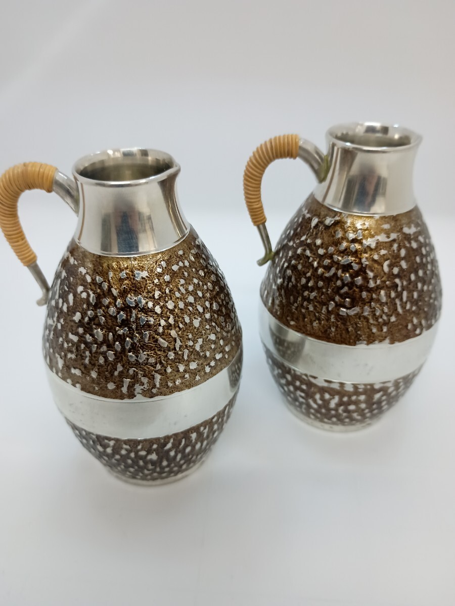 錫半 ちろり 酒器揃 共箱付 徳利×2 お猪口×5 廃業希少 大阪名門 煎酒器拍卖