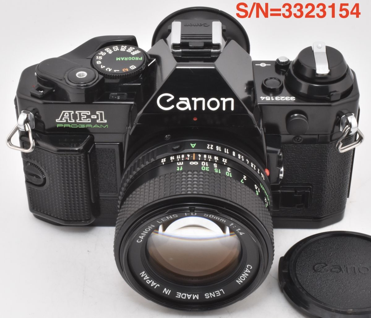 【EF-5RP測定】Canon AE-1 PROGRAM ブラック+NEW FD50mmF1.4 P,S,機能OK_整備済(3323154_677T)拍卖