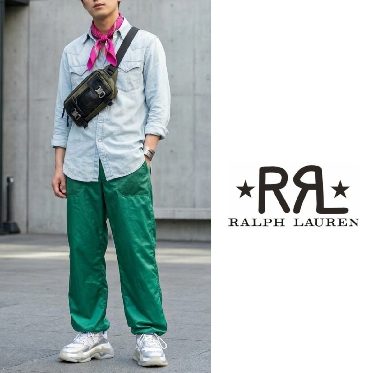 RRL (Double RL) シャンブレー ウエスタンシャツ S アイスブルー コンチョ パールスナップ アメカジ ラルフローレン a14拍卖