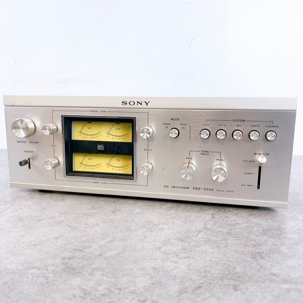 H-1030 SONY SQ DECODER SQD-2020 シルバー ジャンク品 通電のみ確認 4chデコーダー クアドラフォニック オーディオ機器拍卖