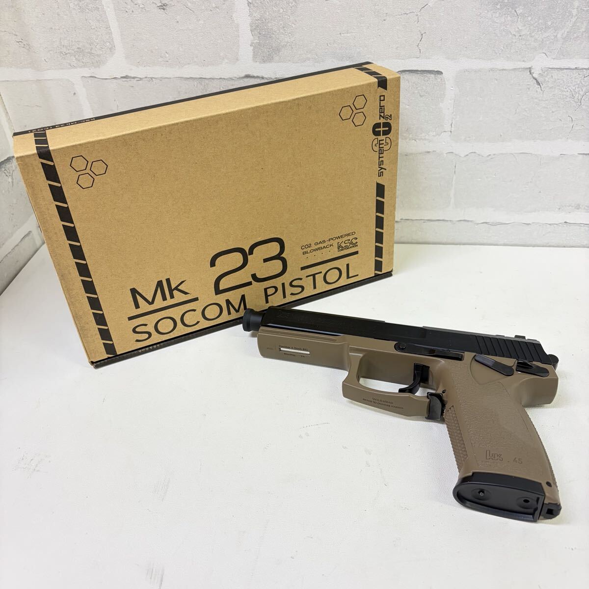 KSC ガスガン MK23 Mk23 SOCOM PISTOL ソーコムピストル タンカラー CO2 ブローバック 拍卖