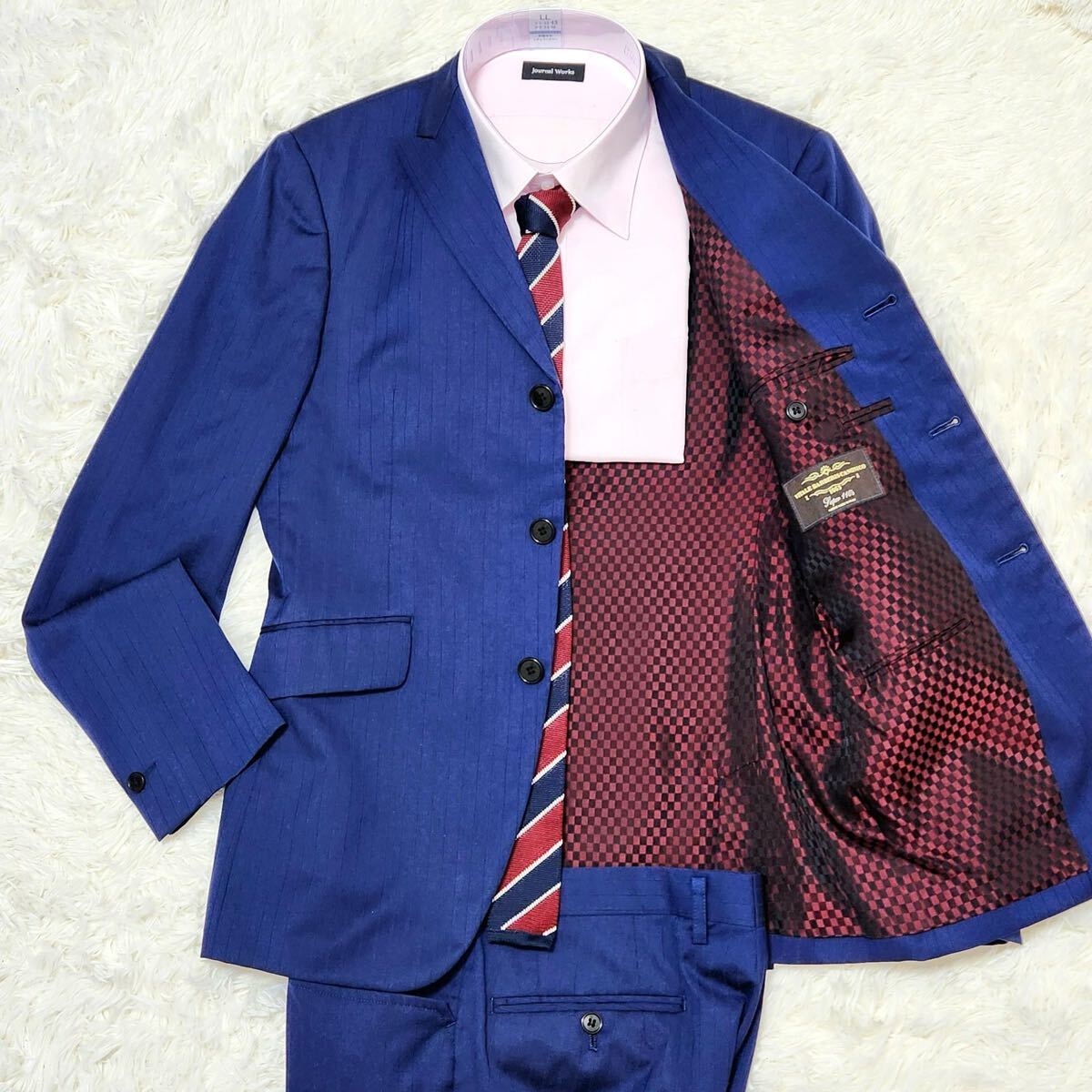 未使用級! ☆イタリア製生地カノニコ☆ REATSTAILOR ZAZOUS カノニコ スーツ セットアップ 映える裏地 ジャケット パンツ 2点セット 洒落感拍卖