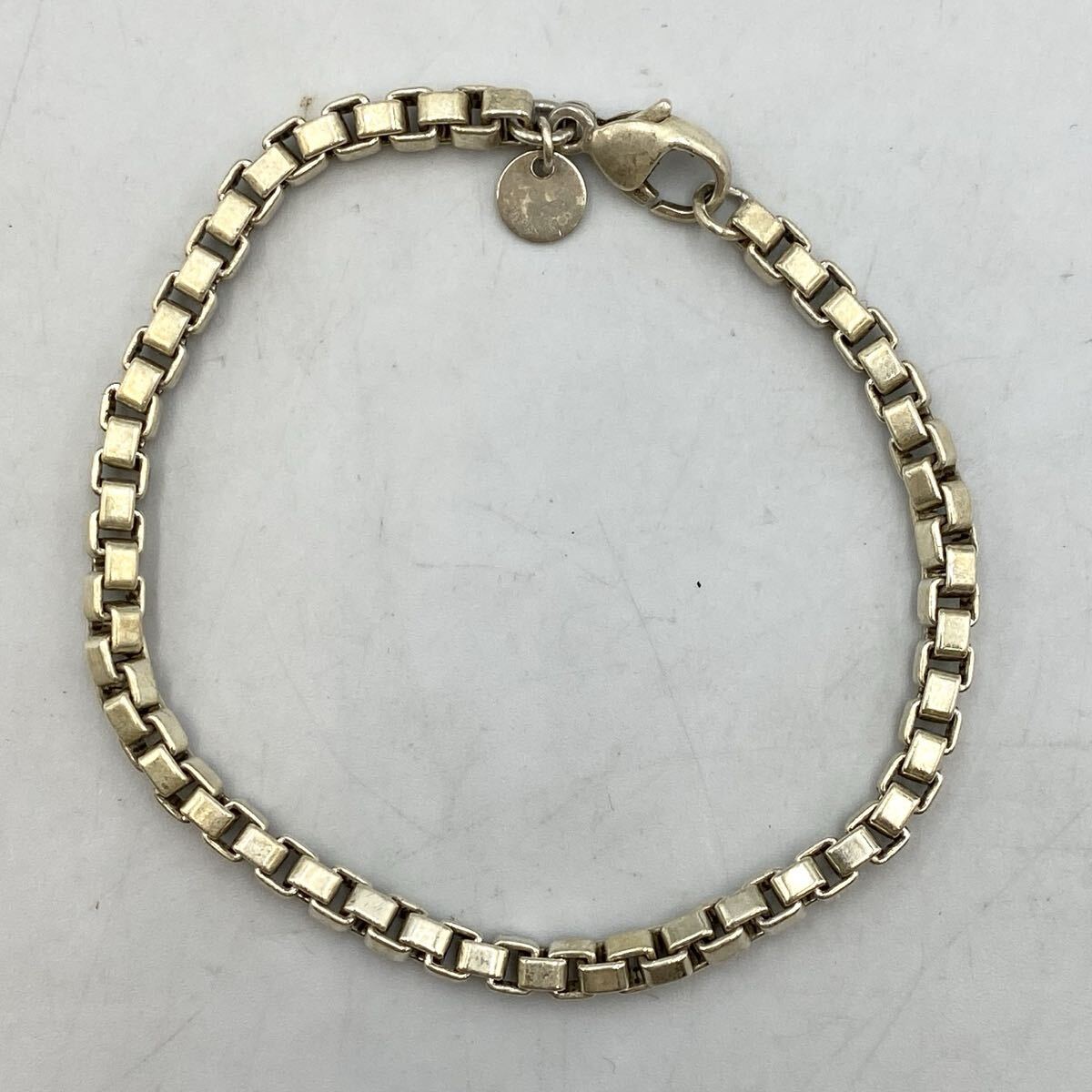 F TIFFANY&Co. ベネチアンチェーン ブレスレット SV925 925刻印 15.9g ティファニー ベネチアンブレスレット アクセサリー モノトク拍卖