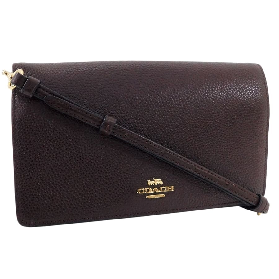 1円■美品 コーチ ショルダーウォレット 87401 ブラウン系 レザー お財布ショルダー COACH ■E.Bir.pS-09拍卖
