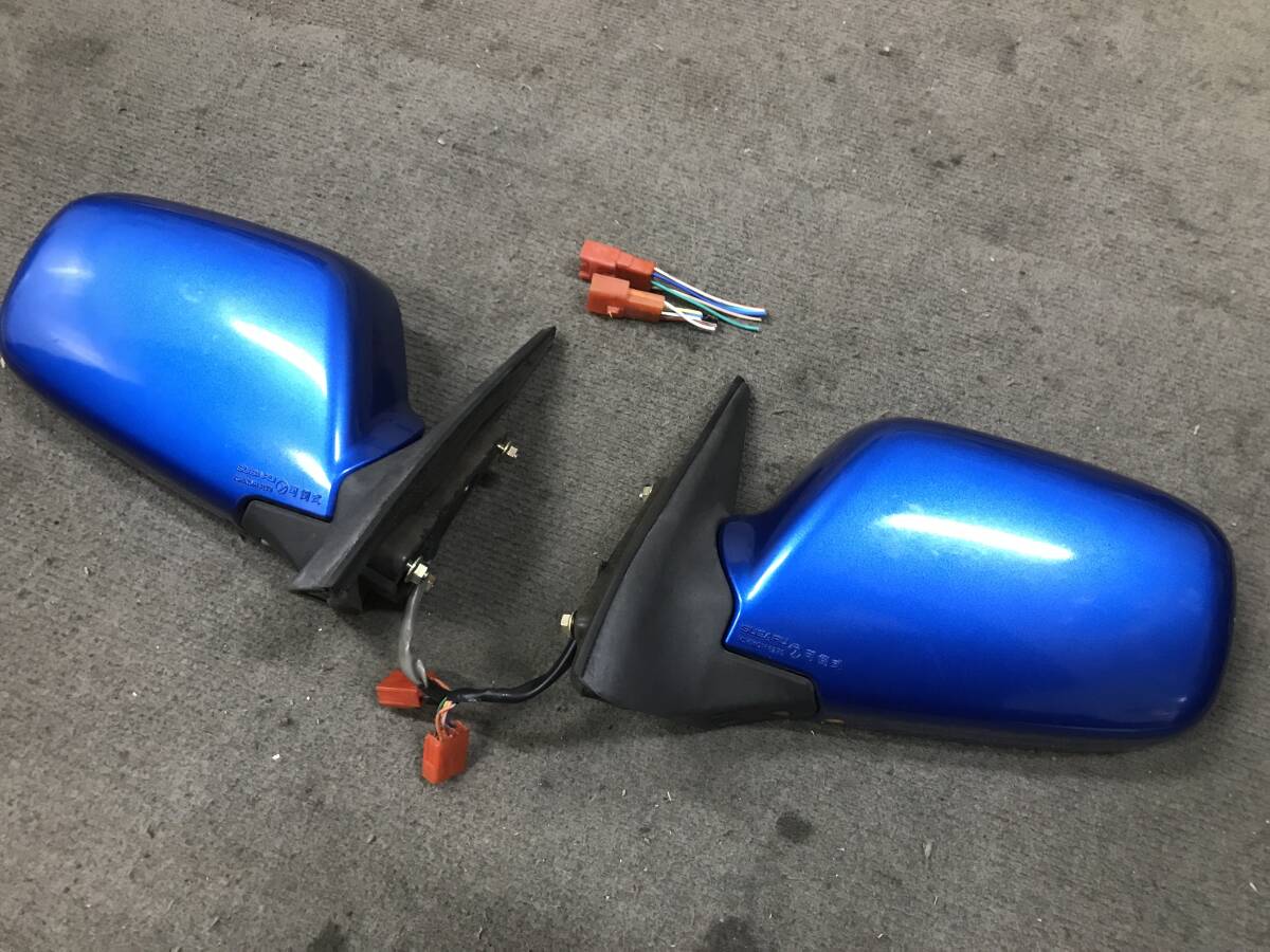 RA1 プレオRS E型 ドアミラー左右セット(5P) ブルー/02C 動作OK拍卖