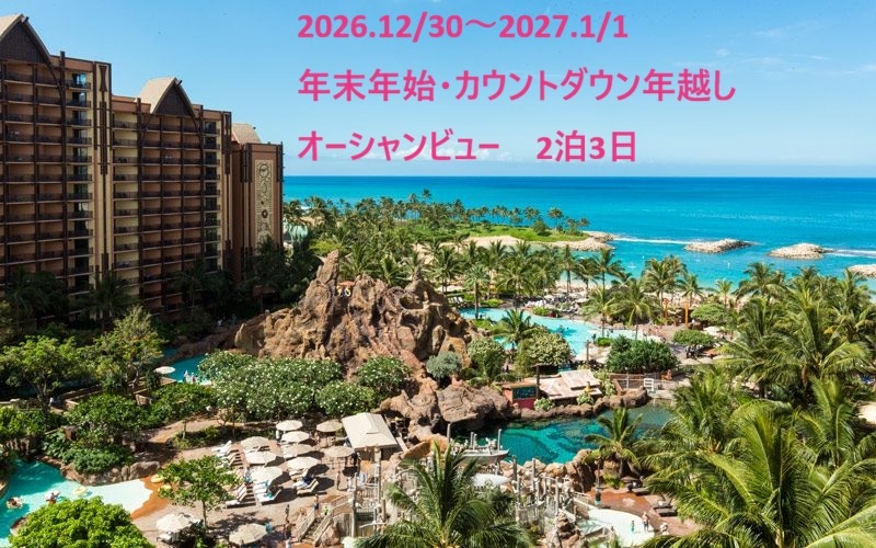 ★年末年始【アウラニ・ディズニー・リゾート ハワイ宿泊】デラックススタジオ・オーシャンビュー 2026. 12/30~27.1/1(2泊) 4名宿泊可拍卖