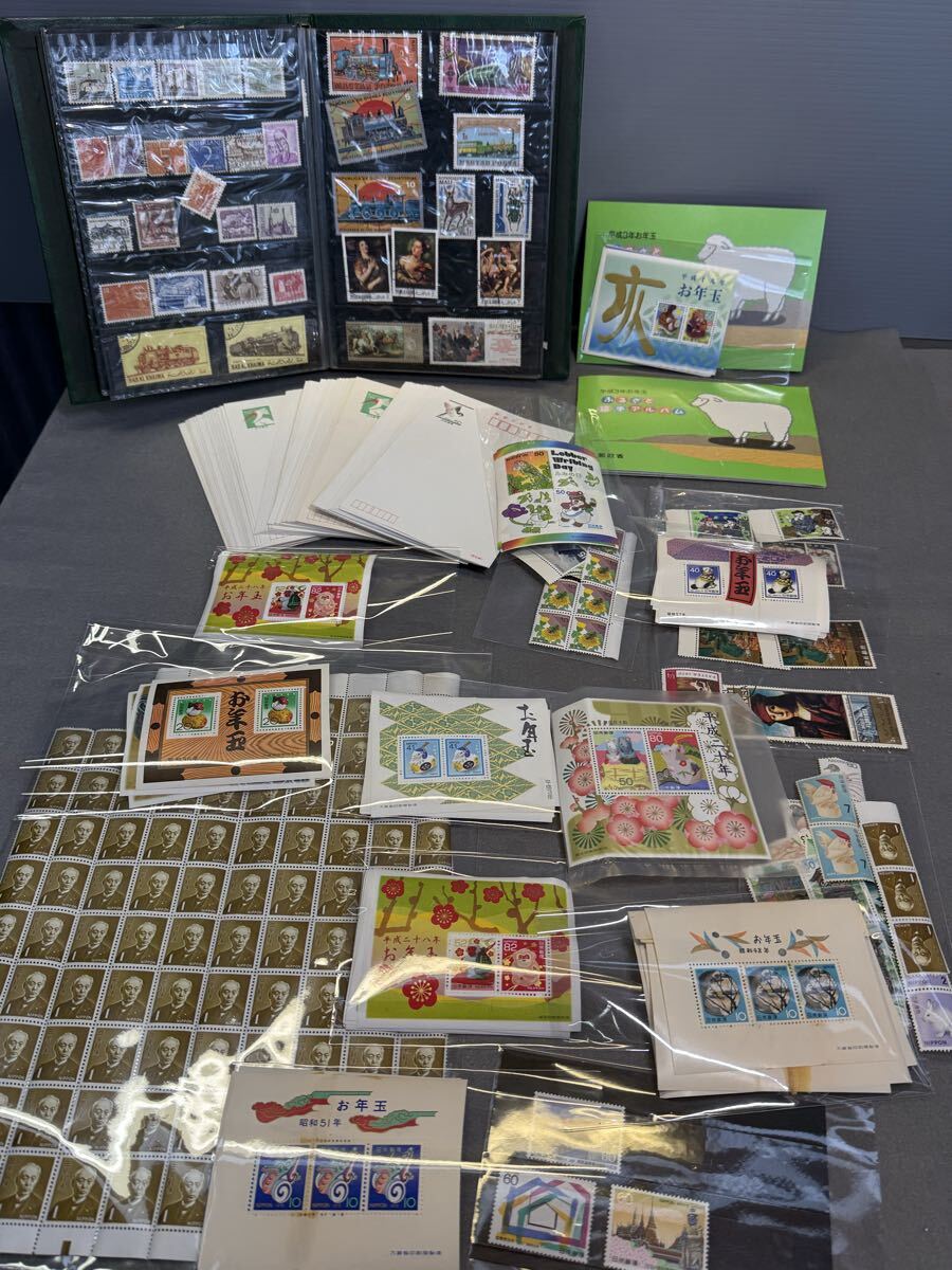 切手 コレクション バラ切手 切手シート 記念切手 普通切手 日本郵便 外国切手 バラ お年玉 年賀 郵便ハガキ はがき まとめ 額面約16000円拍卖