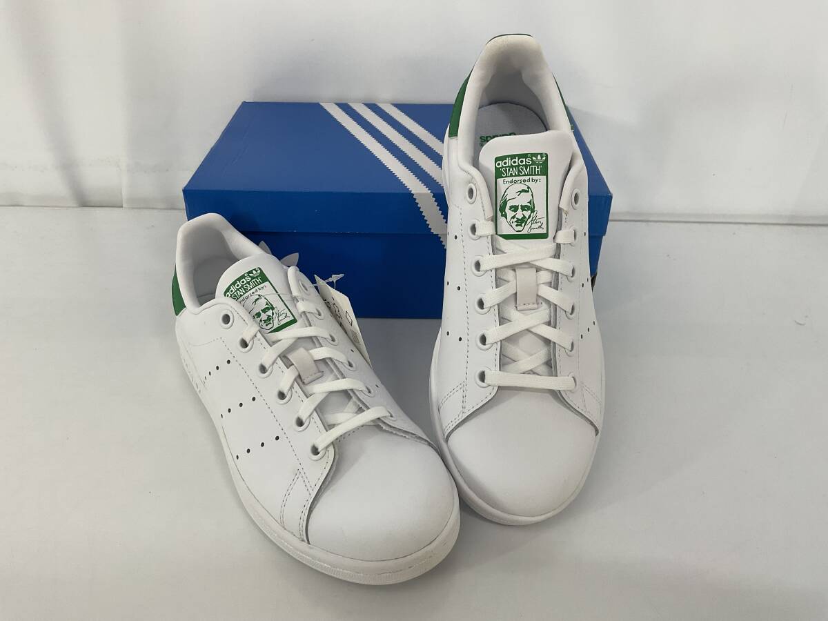 adidas STAN SMITH J アディダス スタンスミス ジュニア スニーカー ホワイトグリーン m20605 サイズ:23.5cm 展示品 汚れあり(c265拍卖