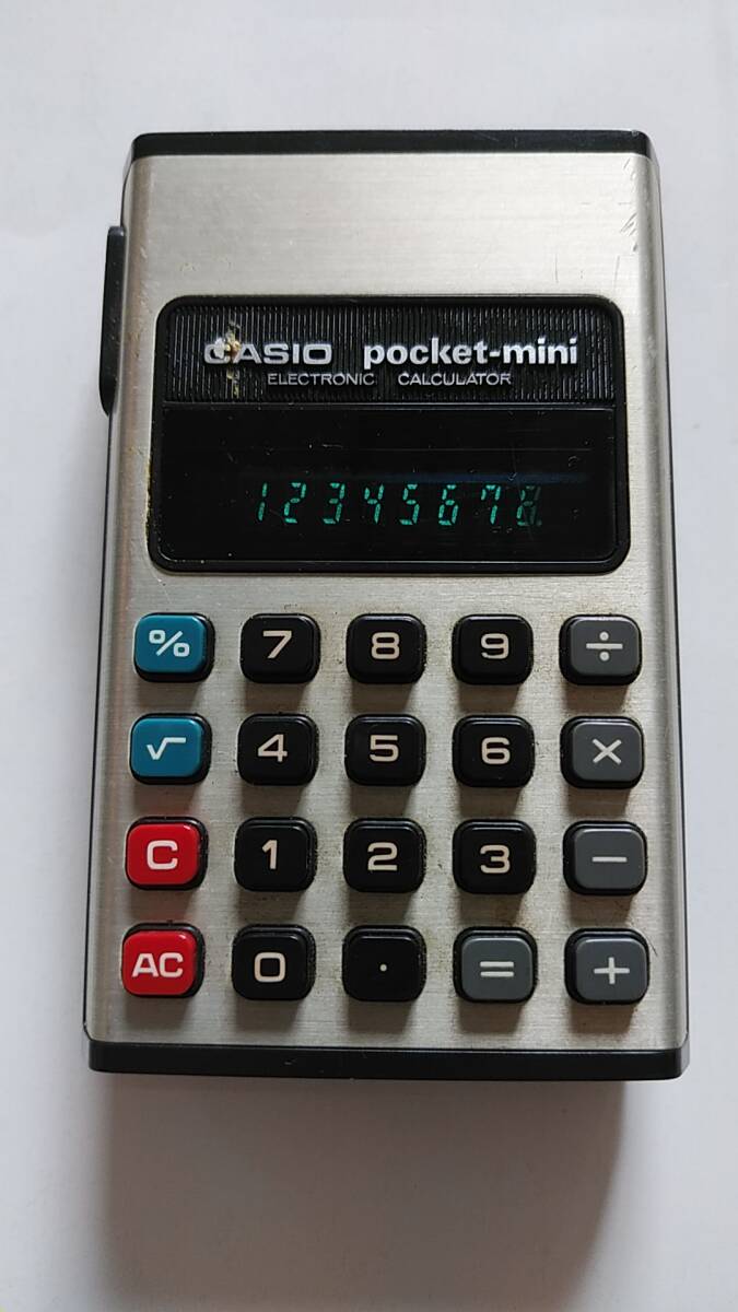 ★CASIO カシオ pocketーmini ポケットミニ 電卓 昭和レトロ★拍卖