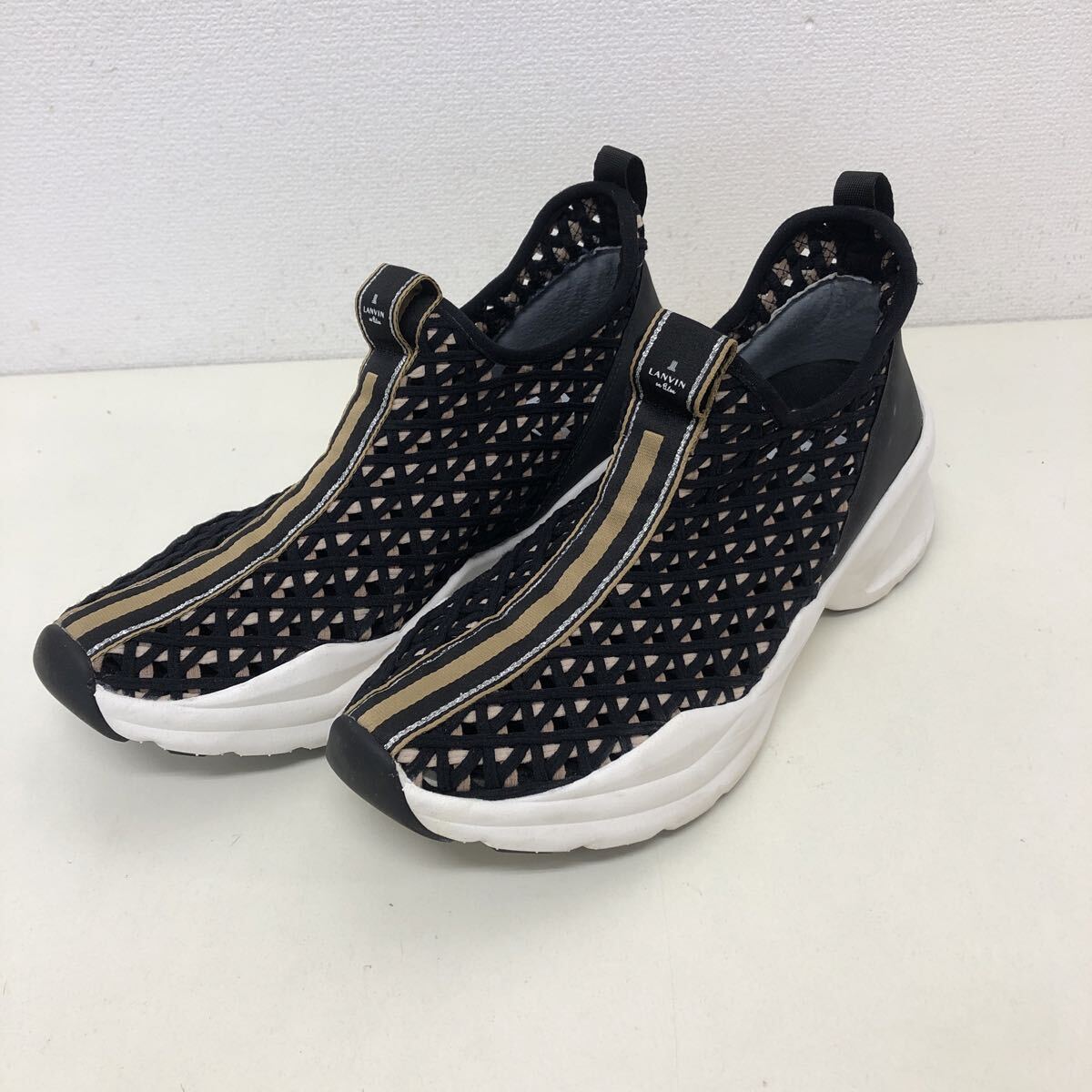 LANVIN en Bleu トラックソールメッシュスリッポンスニーカー ランバン オン ブルー スニーカー レディース 24.5cm 260322Y24拍卖