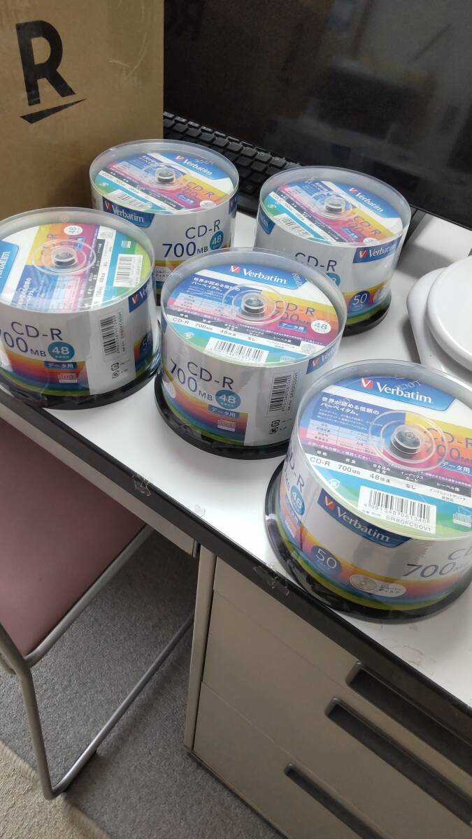 バーベイタム CD-R データ用 1回記録用 700MB 48倍速 SR80FC50V1(50枚入)×5個拍卖