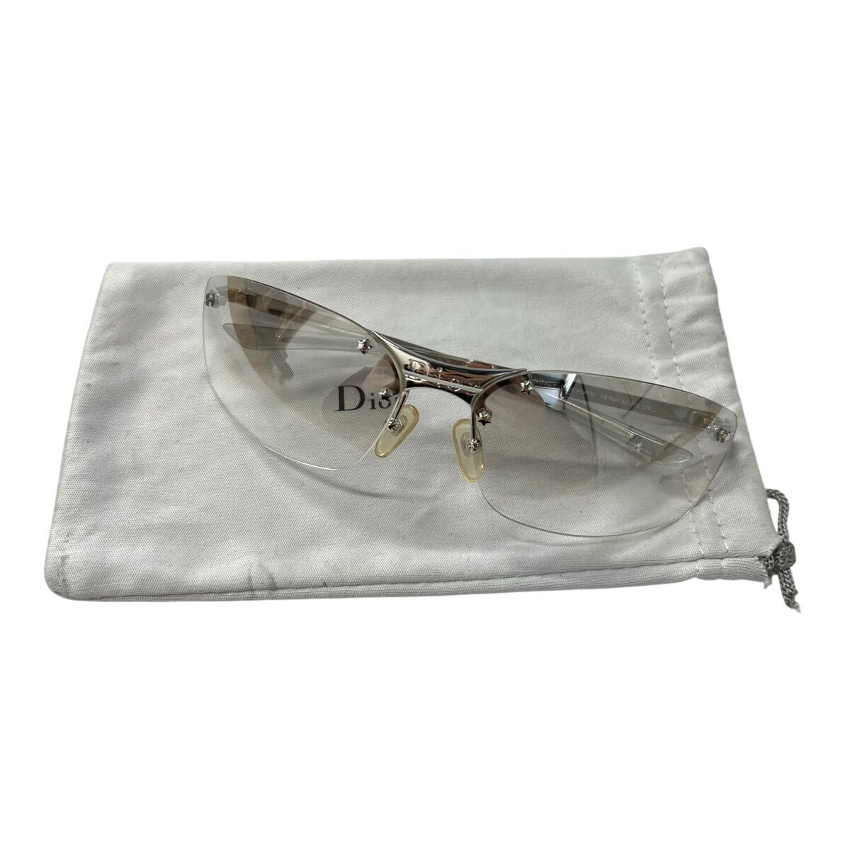 ★極美品★1000円スタート★Christian Dior クリスチャンディオール サングラス YB7NN クリア シルバー 65□15 保存袋付き拍卖