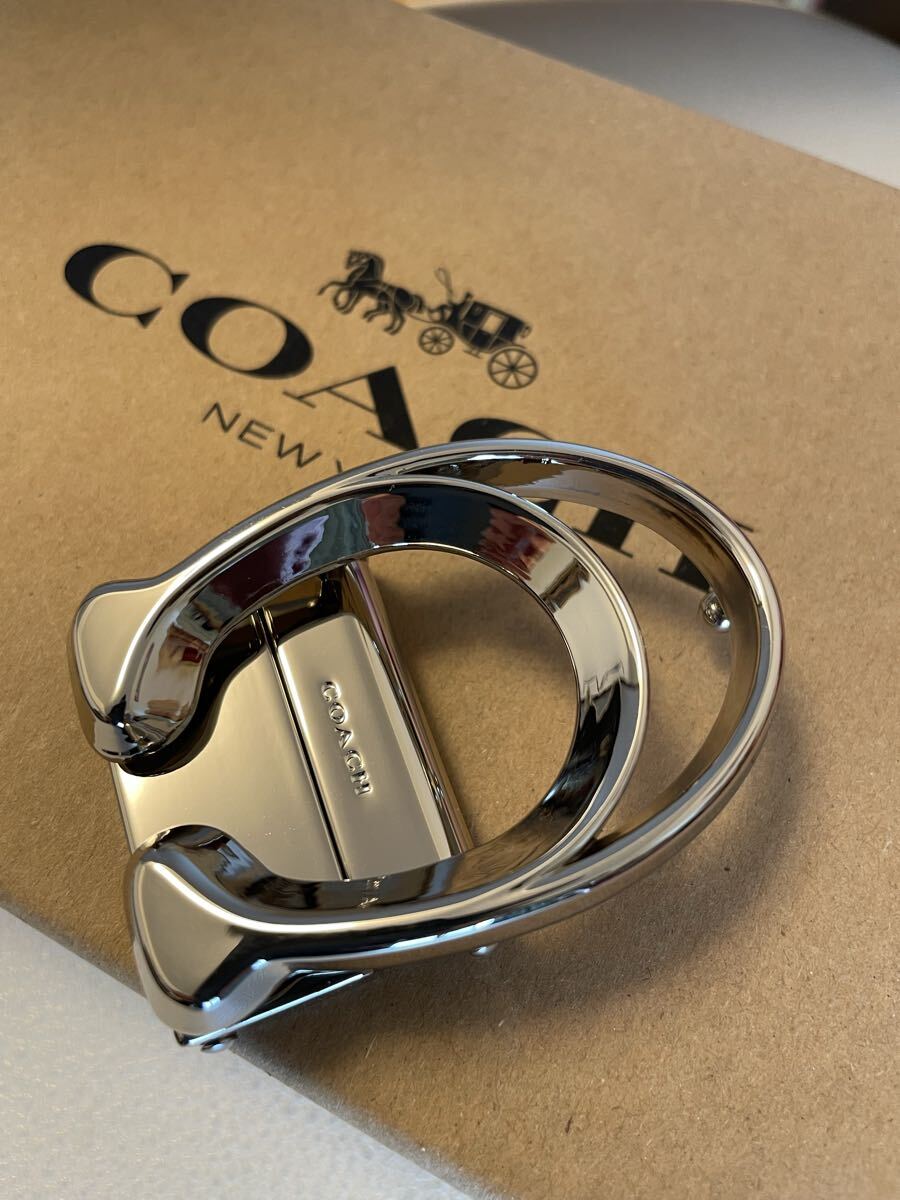 新品正規品COACHロゴ入りのプレートリバーシブルスライドシルバー/送料230円 拍卖