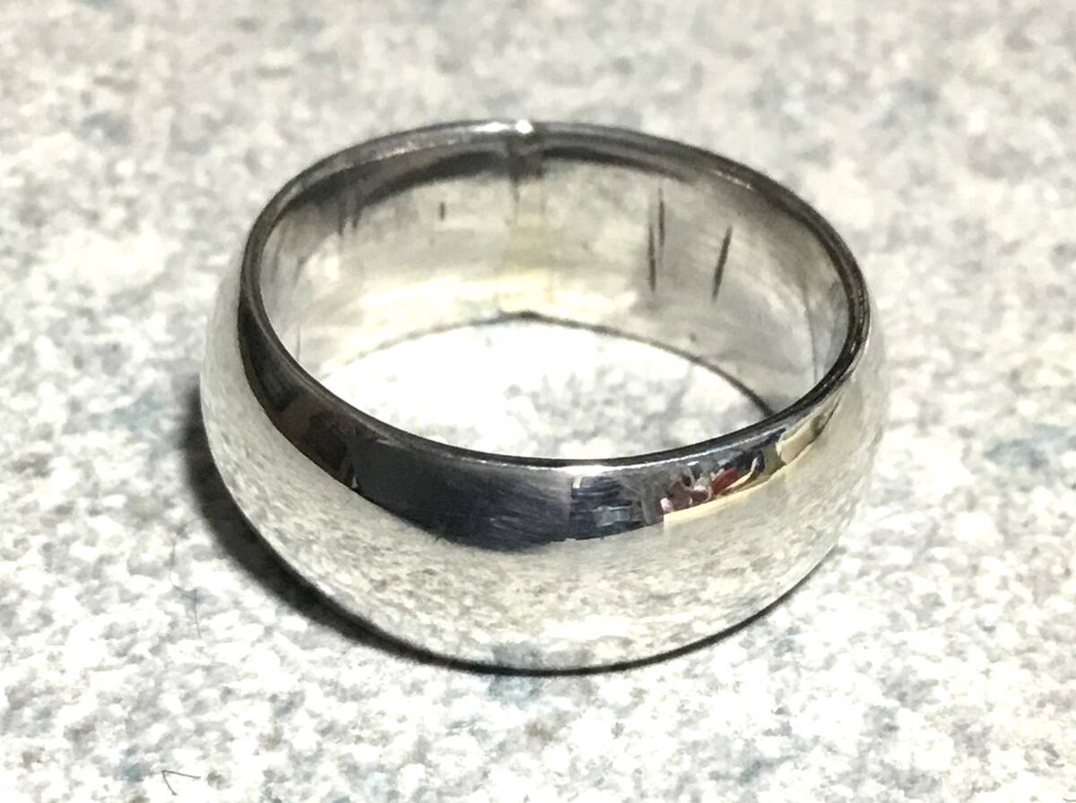 925シルバー製 甲丸シンプルピンキーリング(幅6.7mm)7号新品 5.0g 送料¥140拍卖