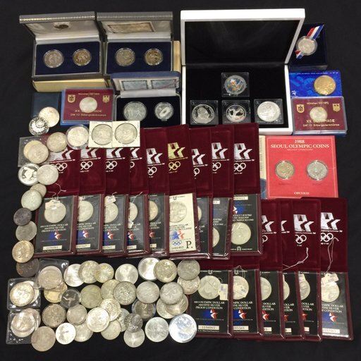 1円 2014 FIFAワールドカップ ブラジル 銀貨 3種 他 シドニーオリンピック 5ドル 黄銅貨幣 等 総重量約3.2kg まとめ拍卖