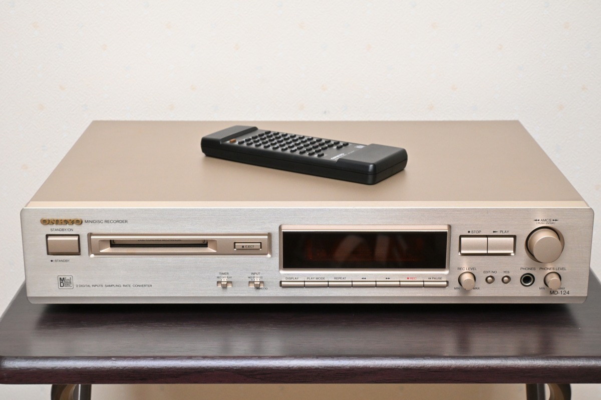 ♪♪ONKYO オンキョー MDレコーダー MD-124 リモコン付き 動作品! 美品!♪♪拍卖