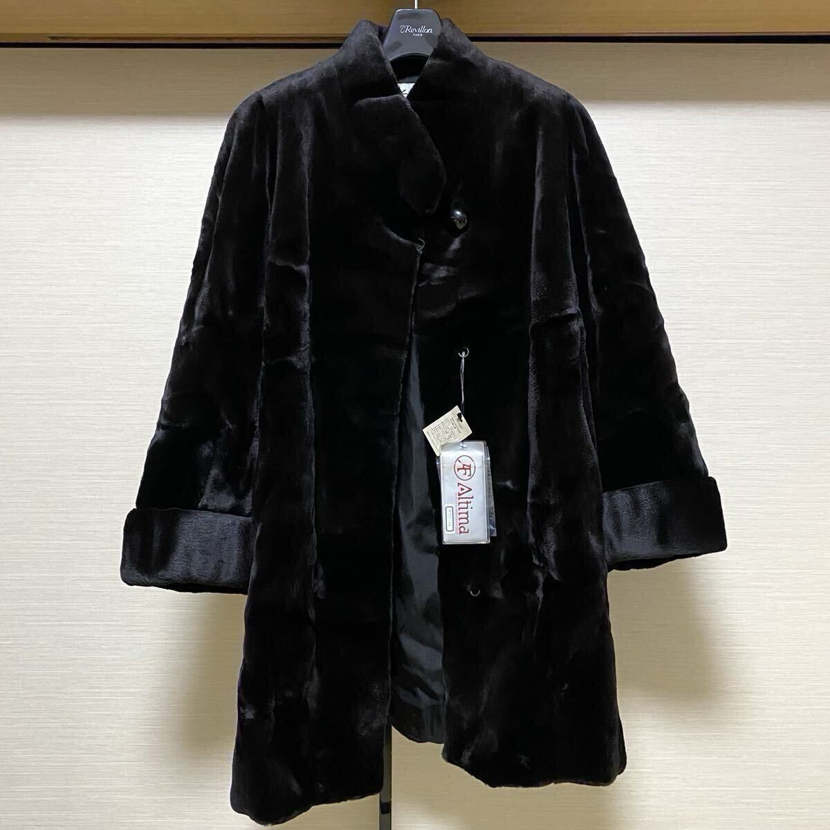 サガミンク SAGA MINK シェアードミンク リアルファー 本毛皮 ロングコート 毛皮 アウター ブラック 黒 17-19号 XXLサイズ レディース拍卖