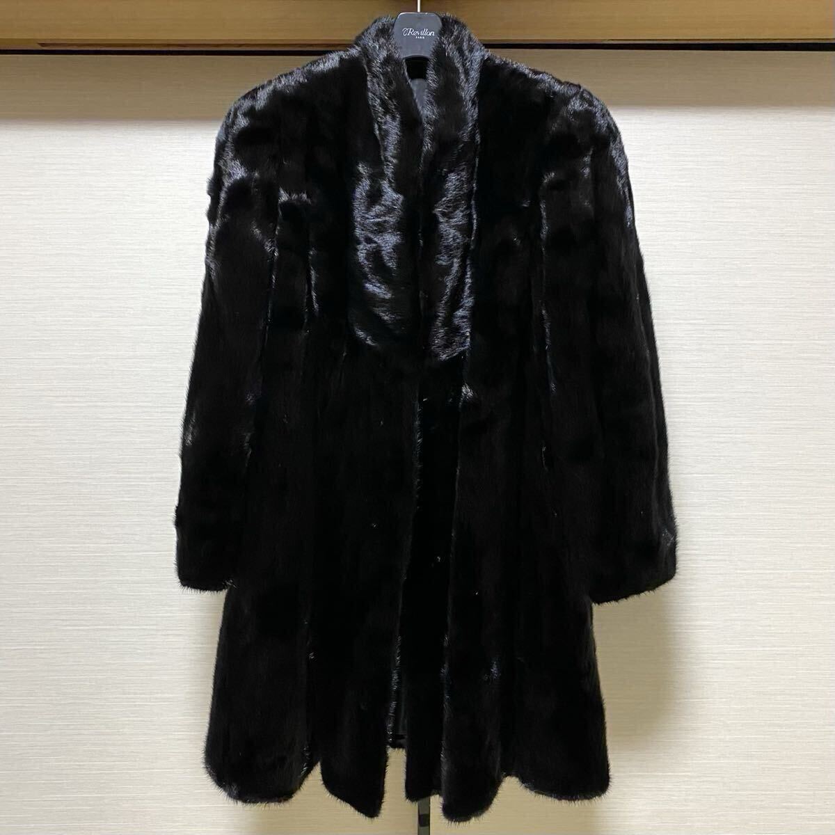 サガミンク ROYAL SAGA MINK ダークミンク リアルファー 本毛皮 ロングコート 毛皮 アウター ブラック 黒系 XXLサイズ レディース拍卖