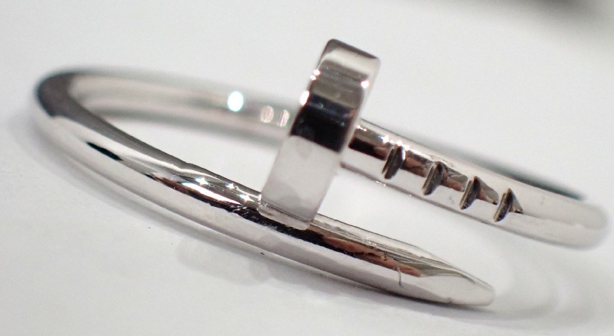 超美品 定価26万円↑カルティエ K18WG 18金ホワイトゴールド ジュストアンクル ジュスト・アン・クル SM リング 指輪 54 14号 1259拍卖