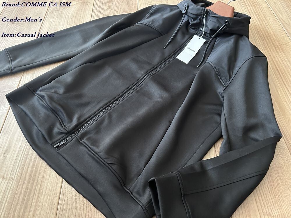 新品 COMME CA ISM MEN コムサイズム メン ストレッチダンボールニット デッキブルゾン 05ブラック Mサイズ 22BK02 定価8,900円拍卖