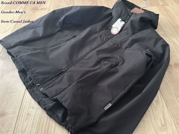 新品訳有り COMME CA MEN コムサメン「COMME CA MEN BLACK」3レイヤーテック パーカ 05ブラック Mサイズ 00BM01 定価46,200円拍卖