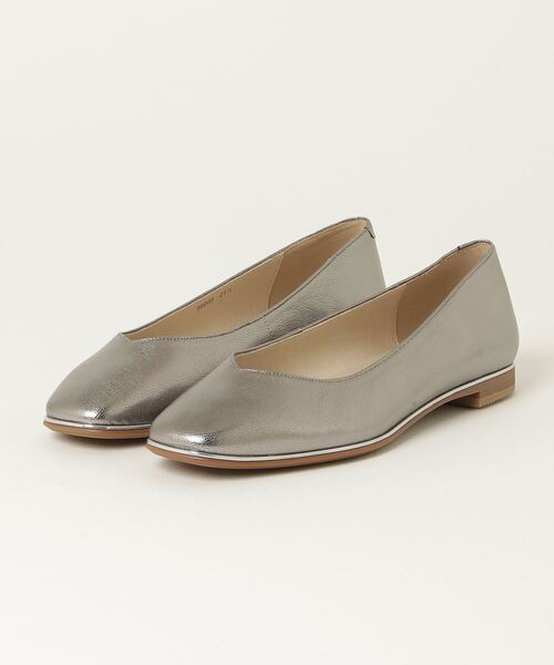 「ODETTE E ODILE」 フラットパンプス 24.5cm シルバー レディース拍卖