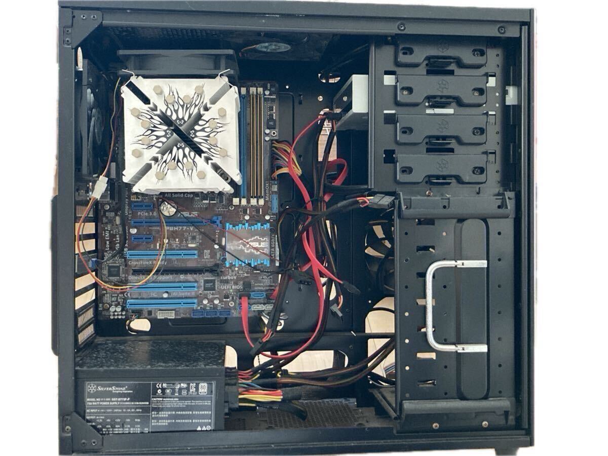 SilverStone製 ATXミドルタワーPCケース + ASUS P8H77-V マザーボード + 750W電源 + 光学ドライブ搭載 ジャンクセット オマケ付き拍卖