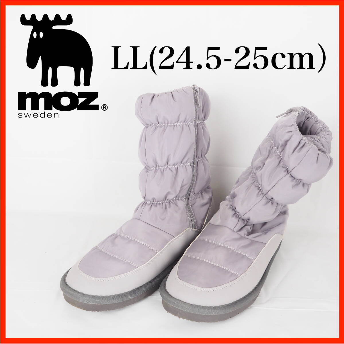 GB2048*moz*モズ*レディーススノーブーツ*LL(24.5-25cm)*グレー系拍卖