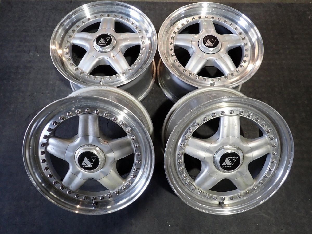 AR151【送料無料16インチ 17インチ】4本 BBS シュトロゼック RX014 RX068 NSX サイズ 希少品 中古アルミ ★16×8J 17×9J 114.3/5H★拍卖