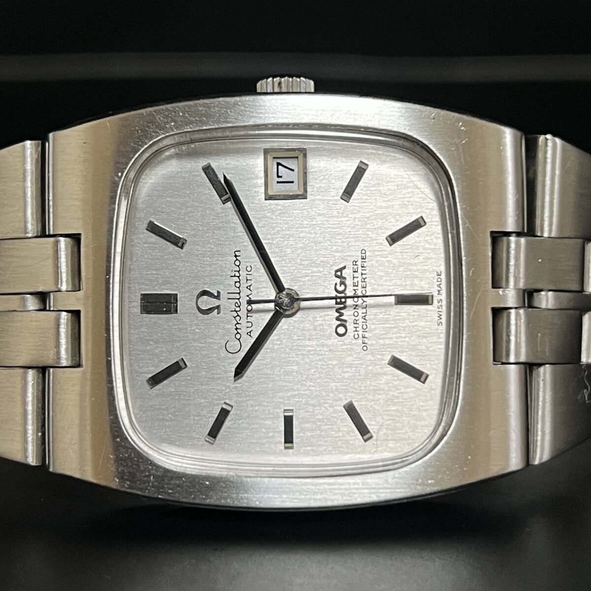 1円~ 正規動作品 OMEGA オメガ コンステレーション クロノメーター インテグレート スクエア 純正ブレス 自動巻き 腕時計拍卖