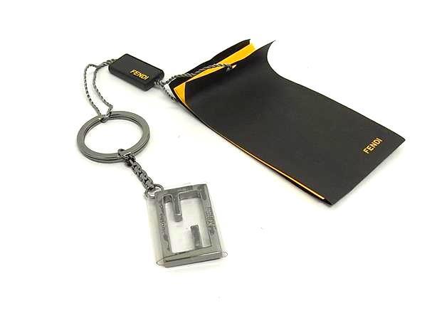 ■新品同様■ FENDI フェンディ キーリング キーホルダー バッグチャーム レディース メンズ シルバー系 BN8907拍卖