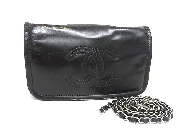 1円 CHANEL シャネル ココマーク マトラッセ パテントレザー ショルダーバッグ 斜め掛け レディース ブラック系 BP7908拍卖