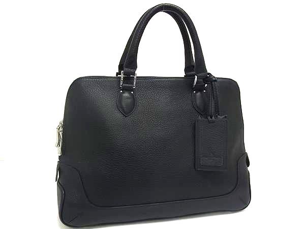 1円 ■新品同様■ PELLE MORBIDA ペッレ モルビダ レザー ビジネスバッグ ブリーフケース 書類かばん ネイビー系×シルバー系 BJ8283拍卖