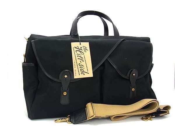 ■美品■ The Hill-Side ザ ヒルサイド キャンバス 2WAY ハンドバッグ ショルダー ボストン トラベルバッグ ブラック系 BT2221拍卖