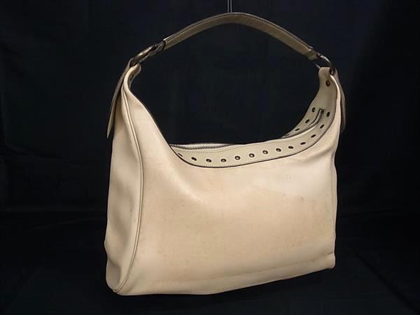 1円 GIANNI VERSACE ジャンニ ヴェルサーチ メデューサ レザー ワンハンドル ハンドバッグ ショルダー 肩掛け ベージュ系 FY1448拍卖