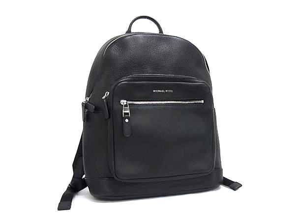 1円 ■極美品■ MICHAEL KORS マイケルコース レザー リュックサック バックパック デイパック メンズ レディース ブラック系 HA1049拍卖
