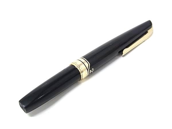 1円 PLATINUM プラチナ 22 ペン先22K 22金 万年筆 筆記用具 文房具 ステーショナリー ブラック系×ゴールド系 BS4174拍卖