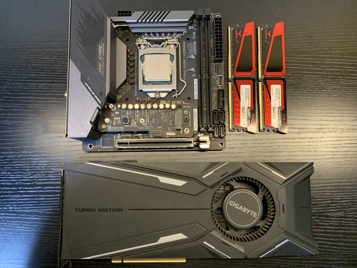 送料無料! ROG STRIX Z490-I GAMING GPU2080RTX 16GBメモリ i7CPUセット 作動未確認の為ジャンク拍卖