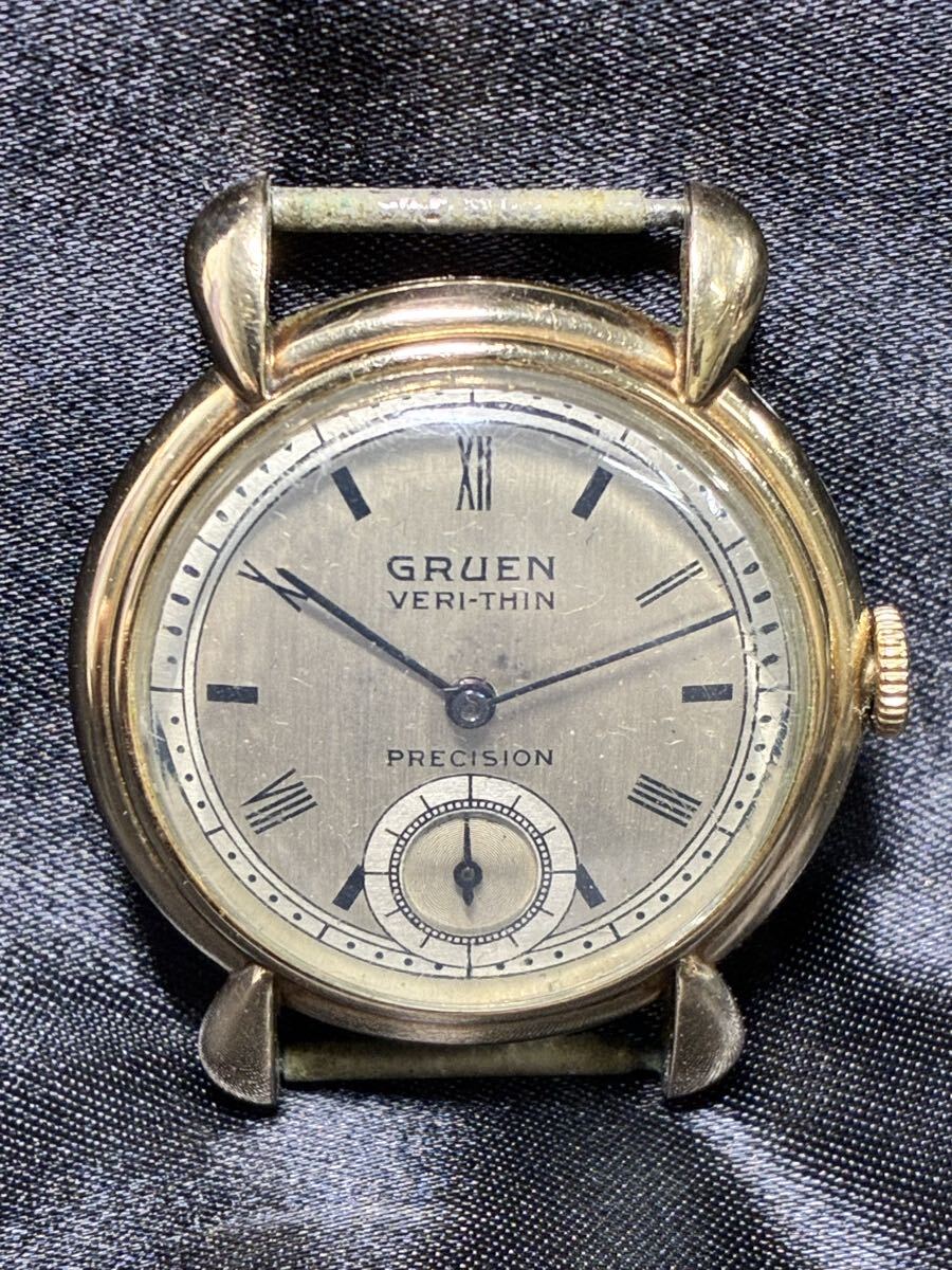 「S1457」グリュエン GRUEN ヴェリシン VERI-THIN スモセコ アンティーク 腕時計 手巻き フェイスのみ拍卖