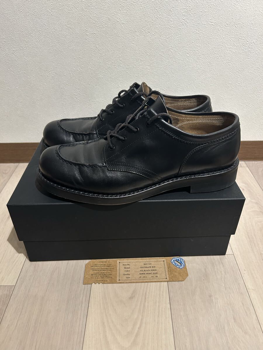 ローリングダブトリオ COUPEN LOW MOCコッペン ロー モック 9H 27.5センチ ALL BLACK HORSE Upper Material HORSE FRONT ホースフロント拍卖