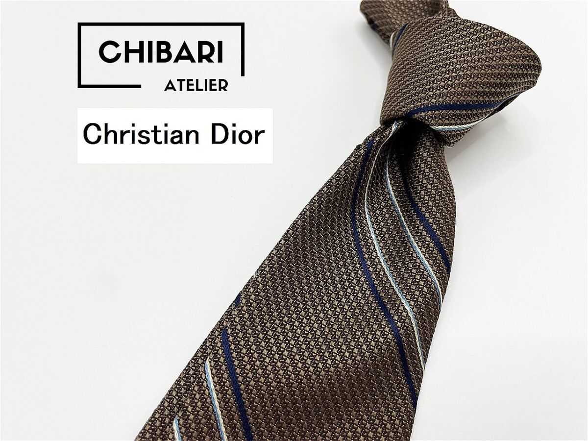 【超美品】ChristianDior ディオール ロゴ&レジメンタル柄 ネクタイ 3本以上 送料無料 メンズ ブラウン 0203190拍卖