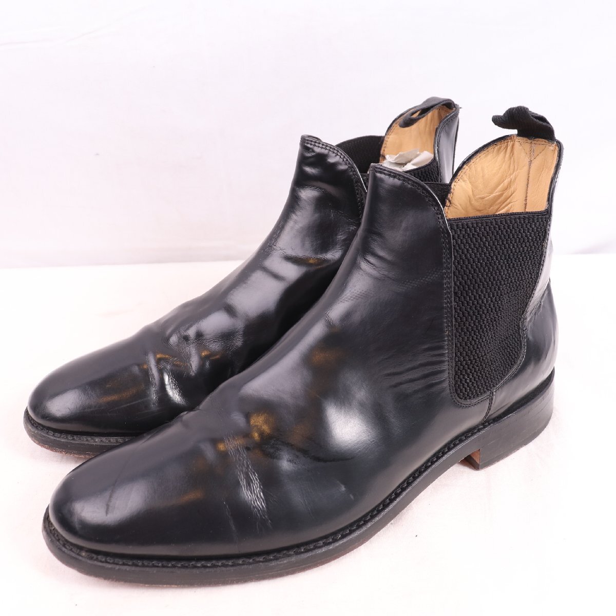 ピエールカルダン 9 / 27.5cm-28.0cm 位 チェルシーブーツ サイドゴアブーツ 黒 ブラック pierre cardin メンズ ドレス 中古 eb2279拍卖
