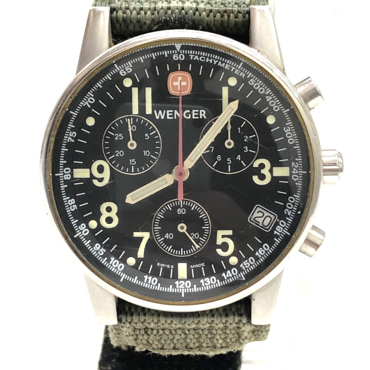 【1円スタート】WENGER ウェンガー 7072X ブラック文字盤 メンズ 腕時計 時計 中古品 現状品 動作未確認 不動品拍卖